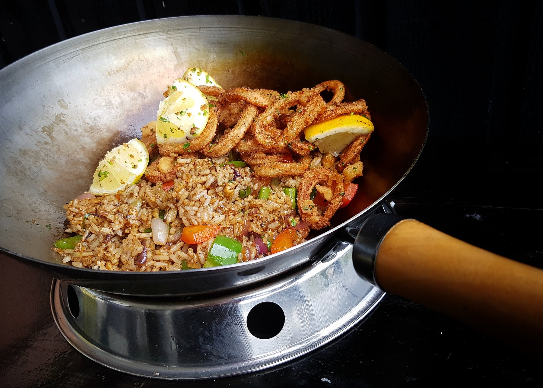 Fried squid with fried rice