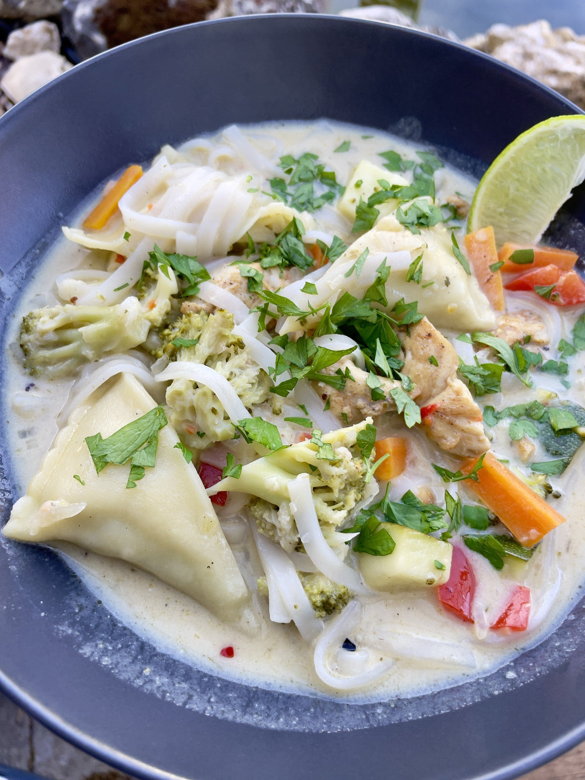 Green Asian Chicken Curry Soup