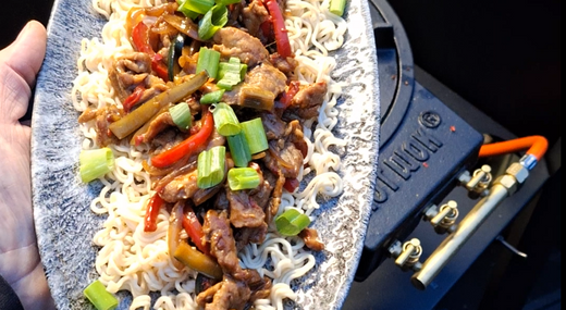 Spicy Pork Tenderloin with Noodles