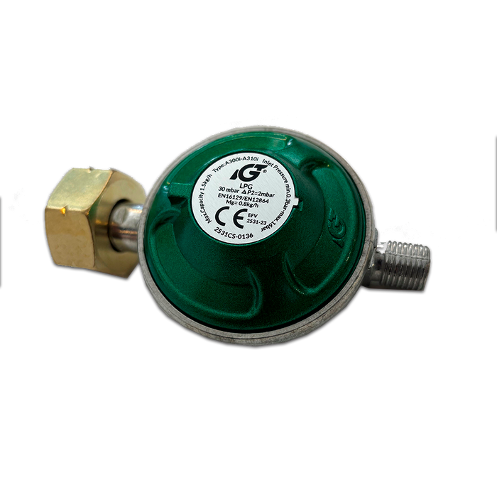 Gas Regulator 30 mBar kit with hose - NL SI IT GR CZ CH HU